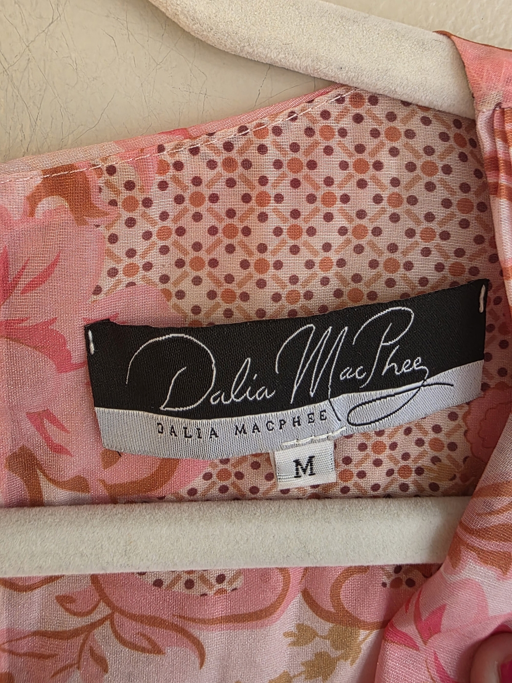 DALIA MACPHEE Floral Pleated Tiered Maxi Dress Medium Pink Patchwork - Picture 4 of 9